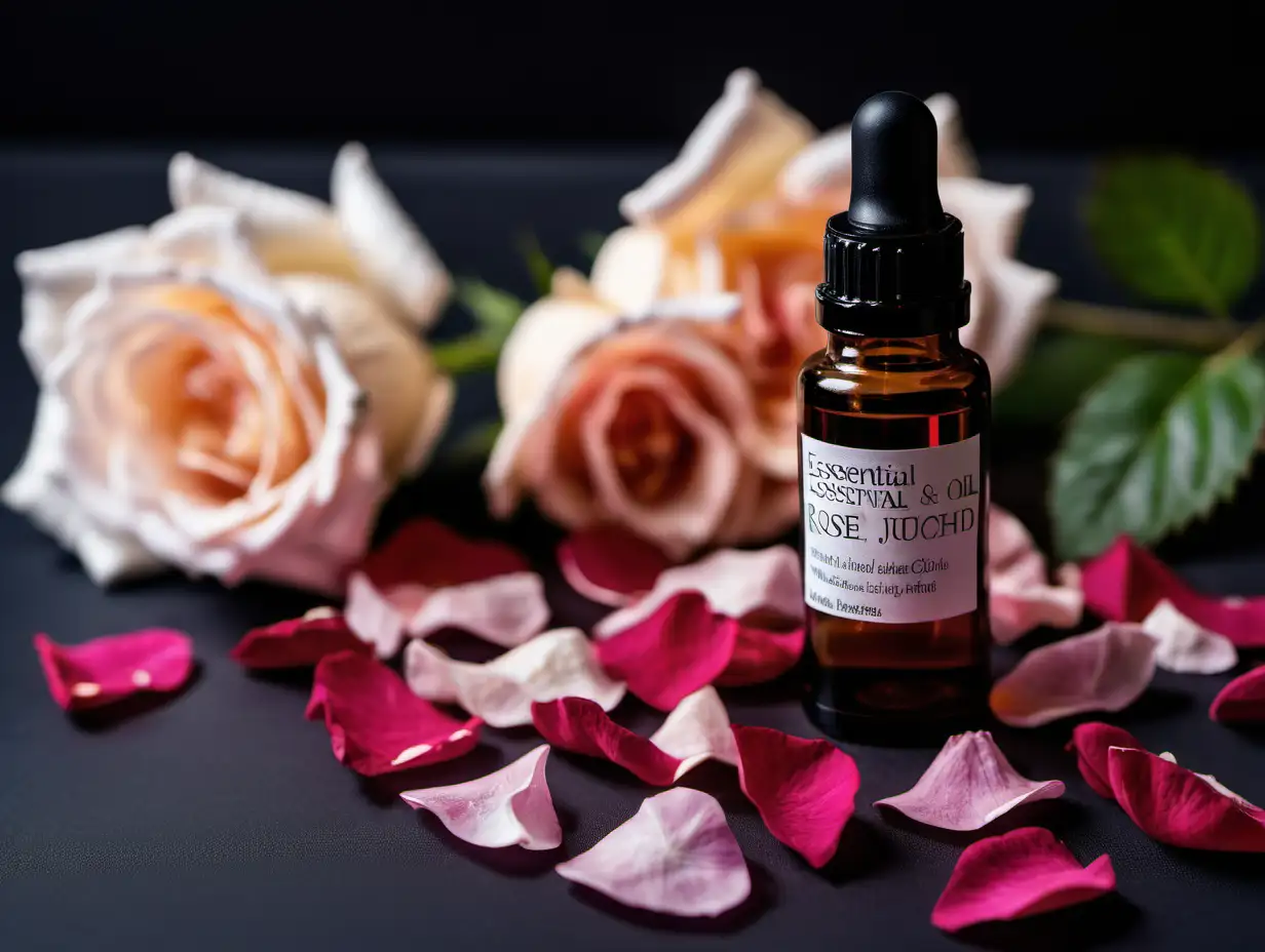 a bottle of essential oil next to rose petals, diffused natural skin glow, skincare, image apothecary, black magic spells, folk medicine, trending on interfacelift, products shot, kundalini energy, compass energy flowing, holistic medicine advertisement, rose of jericho, skin care, brenizer method, lightning in a bottle, natural point rose