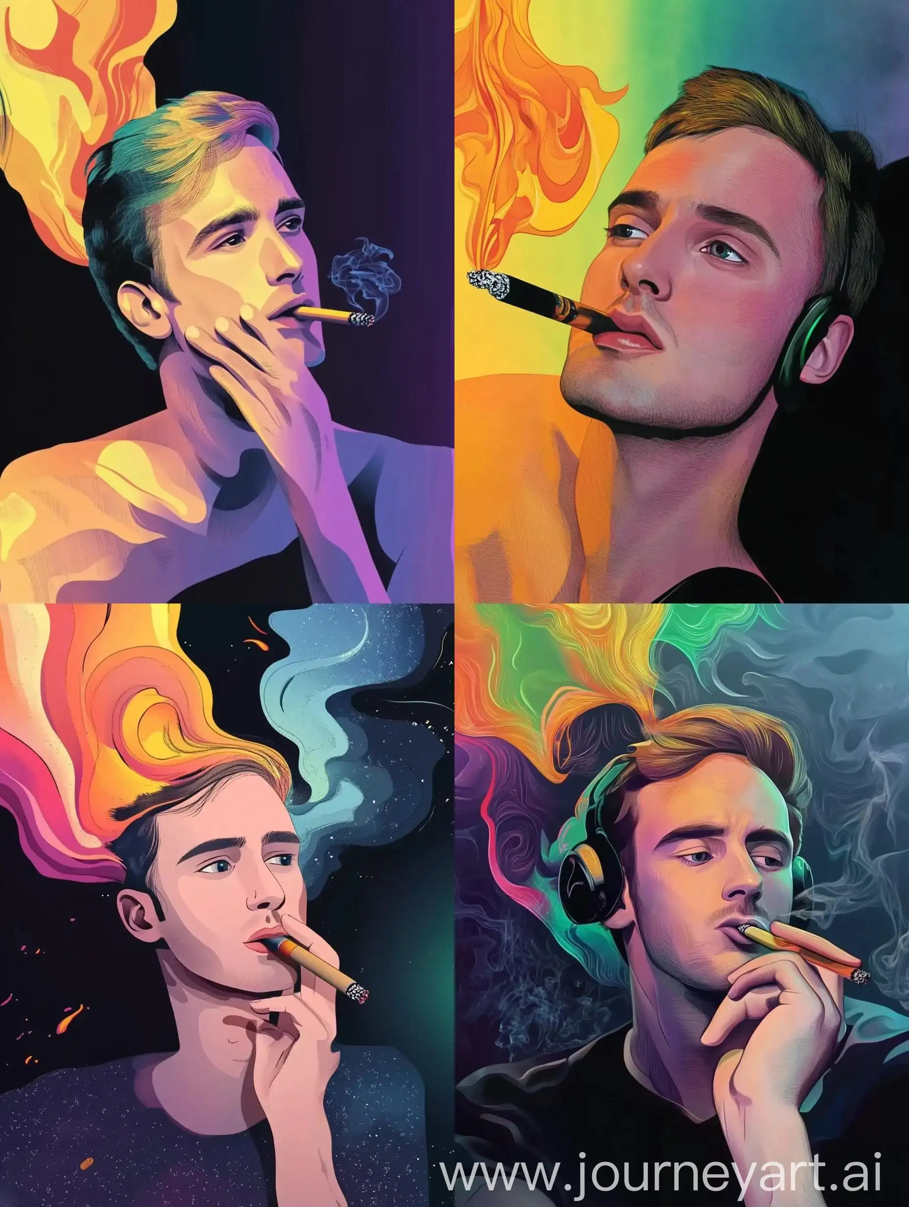 Colorful-Illustration-of-a-Person-Smoking