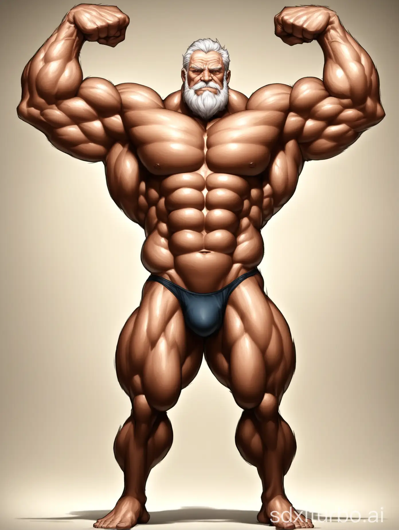 Muscular-Elderly-Man-Displaying-Giant-Biceps-in-Underwear