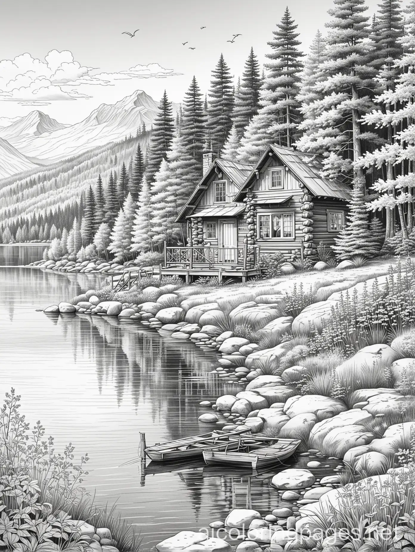 Fall-Cabin-by-the-Lake-Coloring-Page-for-Kids