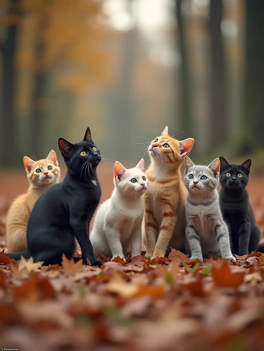 Five-Cats-Engaged-in-Their-Own-Activities-in-a-Cozy-Setting