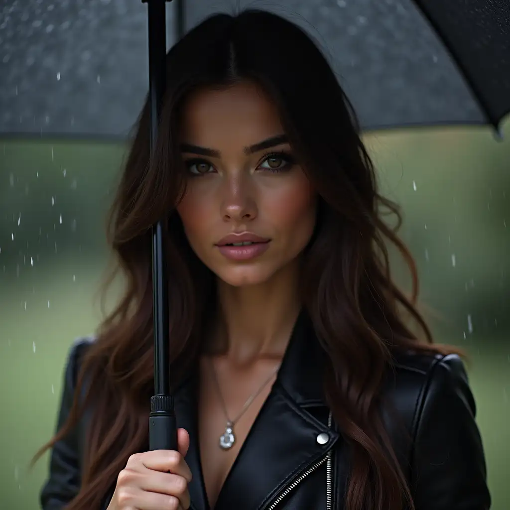 Empowered-Woman-Holding-Umbrella-in-the-Rain-CloseUp-Shot