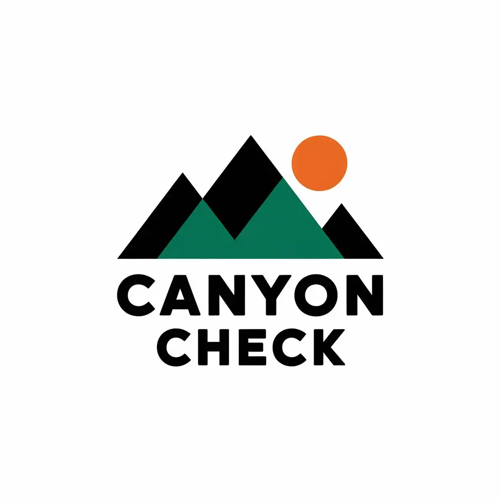 LOGO Design for Canyon Check Vector Design with Mountain Symbol and Clear Background