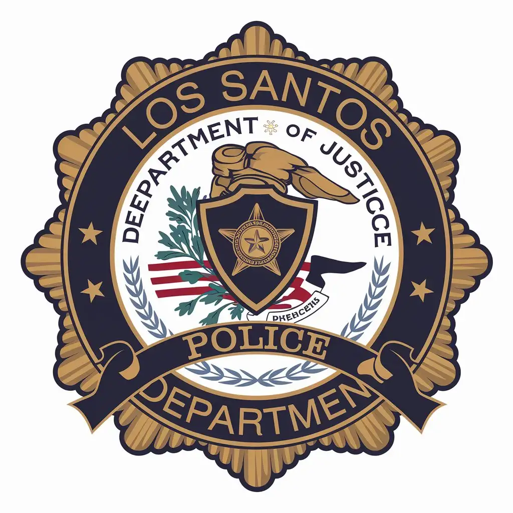 LOGO-Design-for-Los-Santos-Police-Department-US-Department-of-Justice-Background-with-Varied-Style-Variations