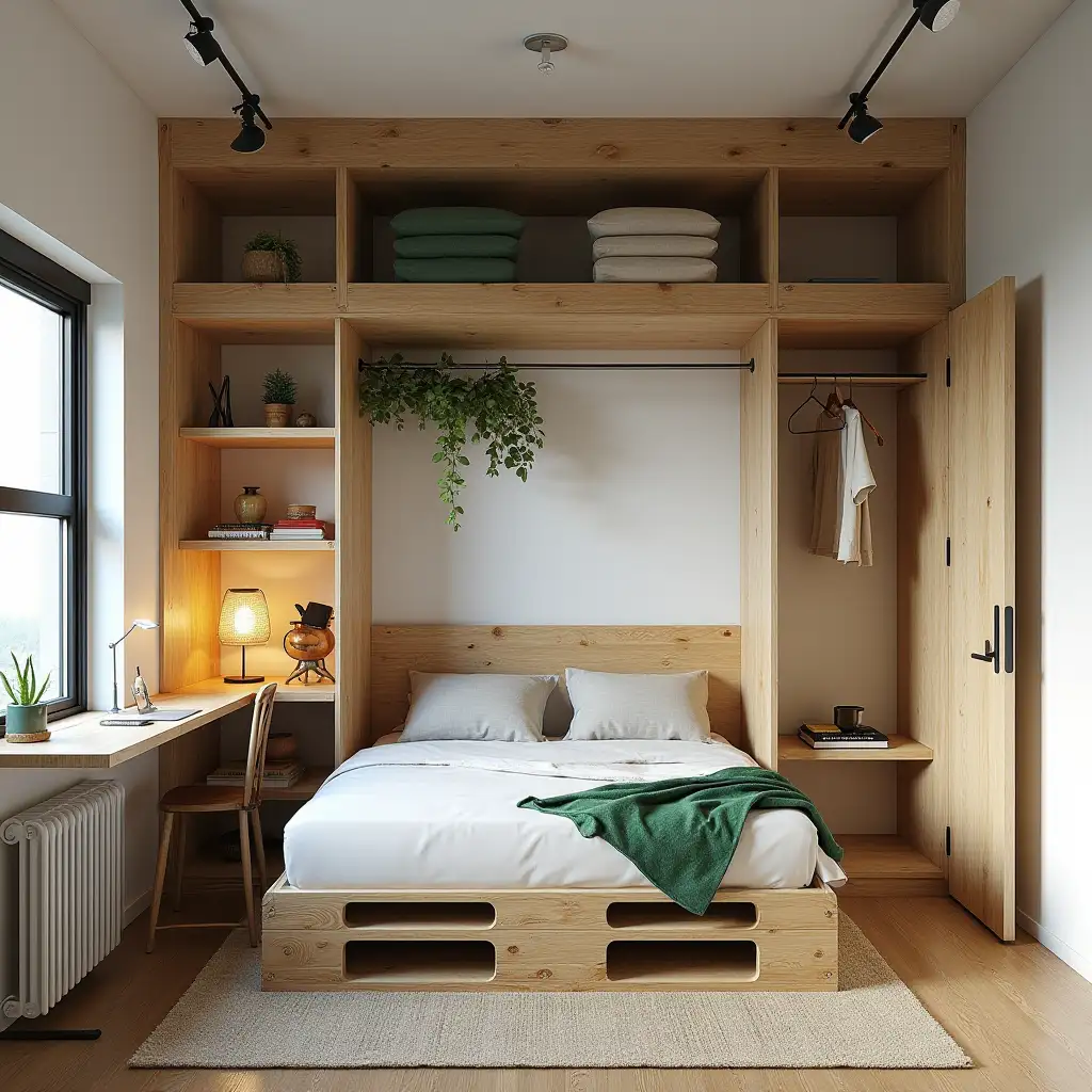Industrial-Style-Room-with-Pallet-Wood-Furniture-and-Ceiling-Green-Brackets