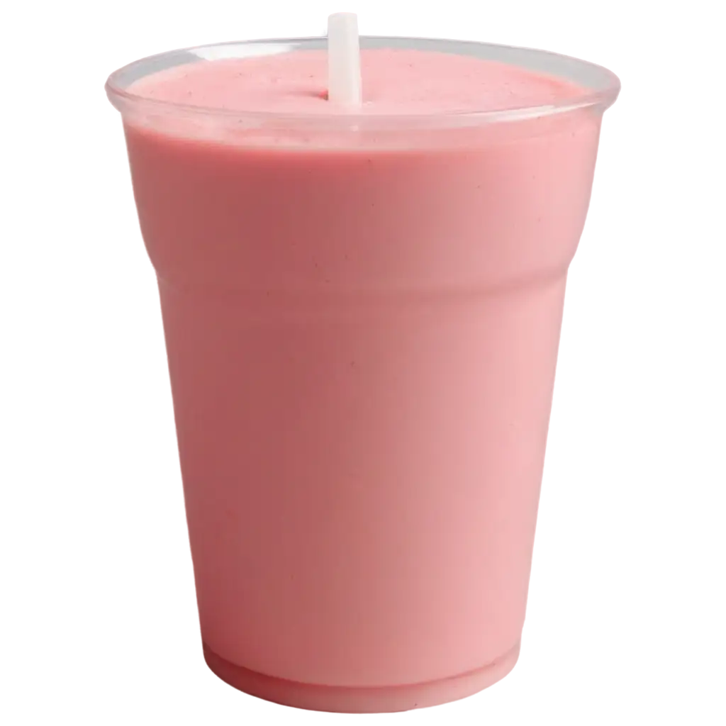 HighQuality-PNG-Image-of-a-Homemade-Strawberry-Milkshake-in-a-500-ml-Plastic-Cup