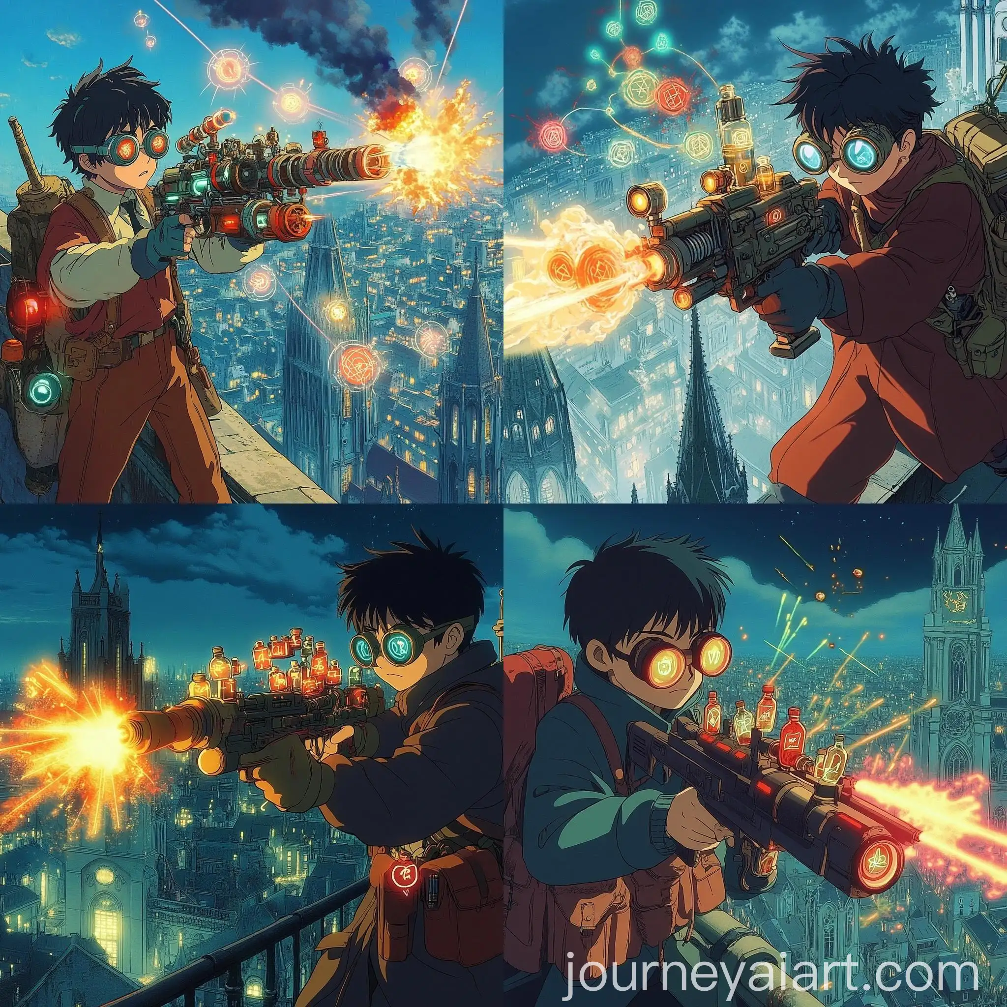 Alchemical-Anime-Teen-Combats-Zombies-with-Elemental-Gun