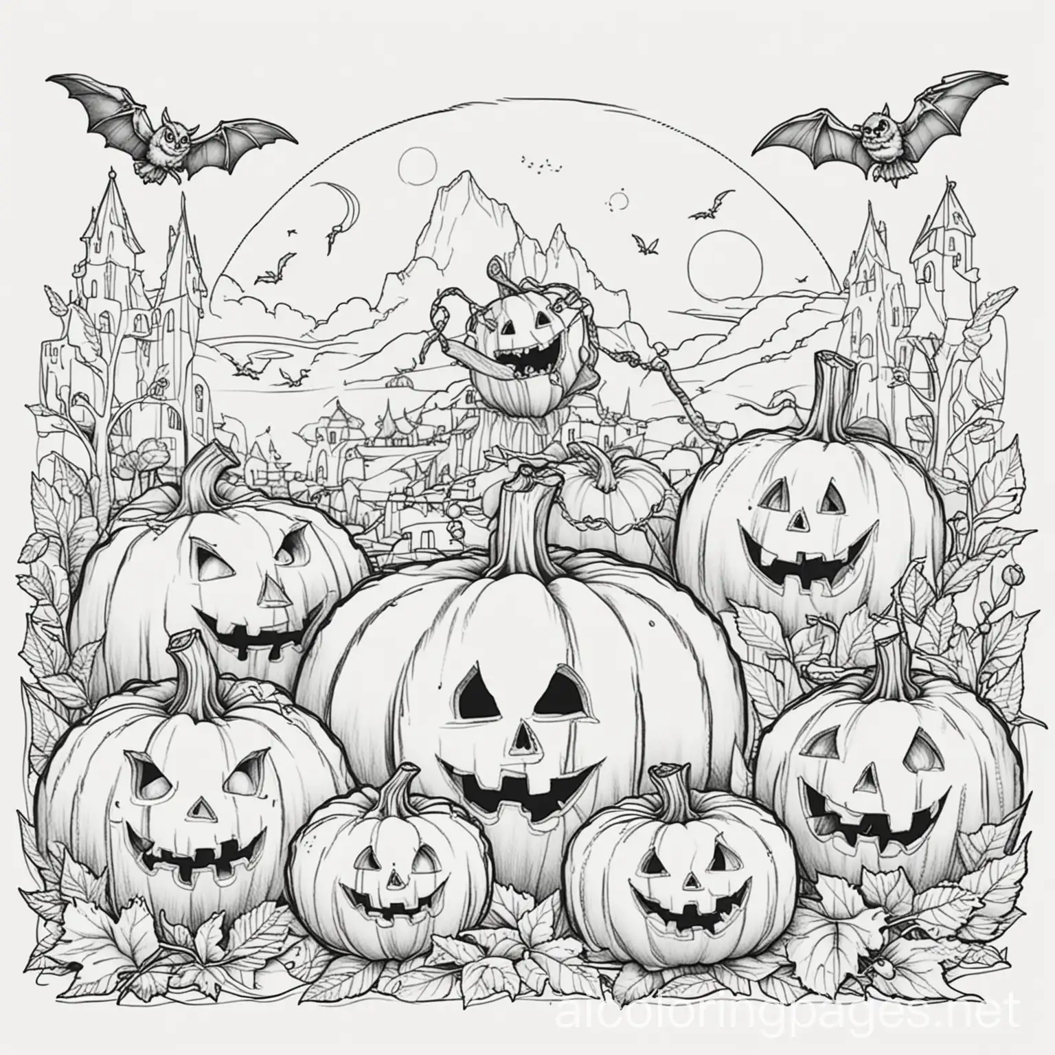 Halloween-Coloring-Page-with-Ample-White-Space