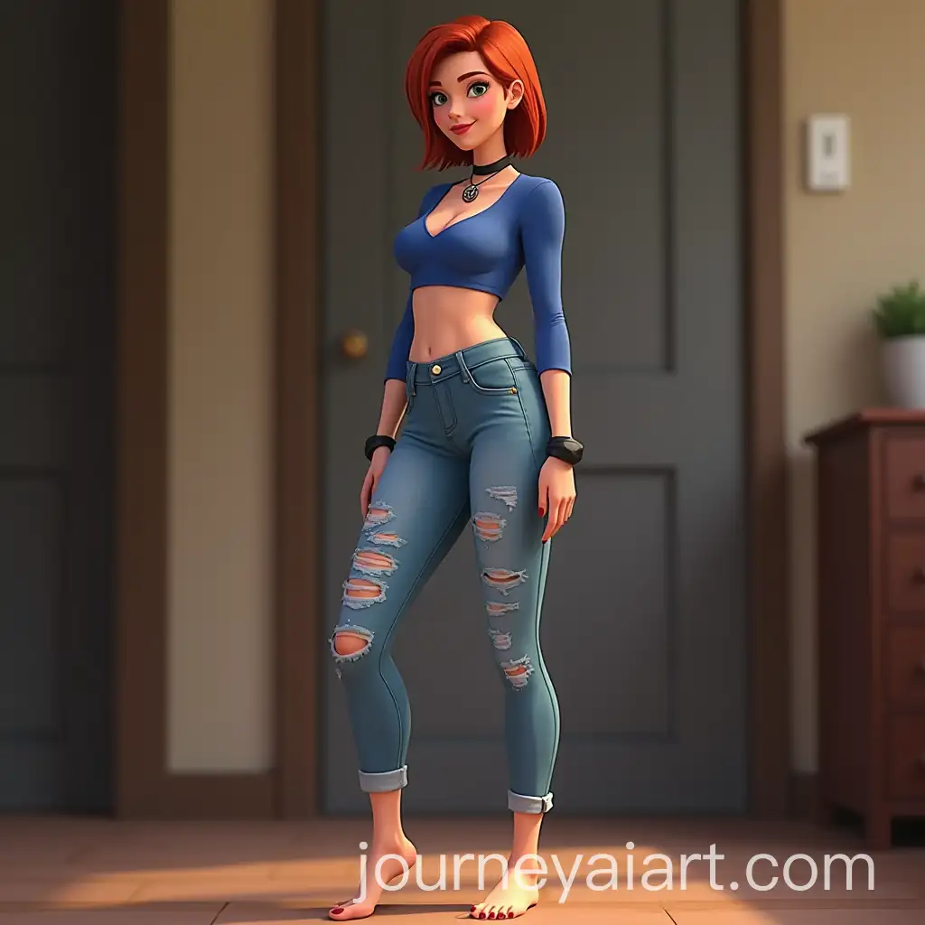 AI-Image-Prompt-ExpansionMary-Jane-Watson-Posing-at-Home-in-Stylish-Casual-Outfit-from-Spiderman-2003-Animated-Series