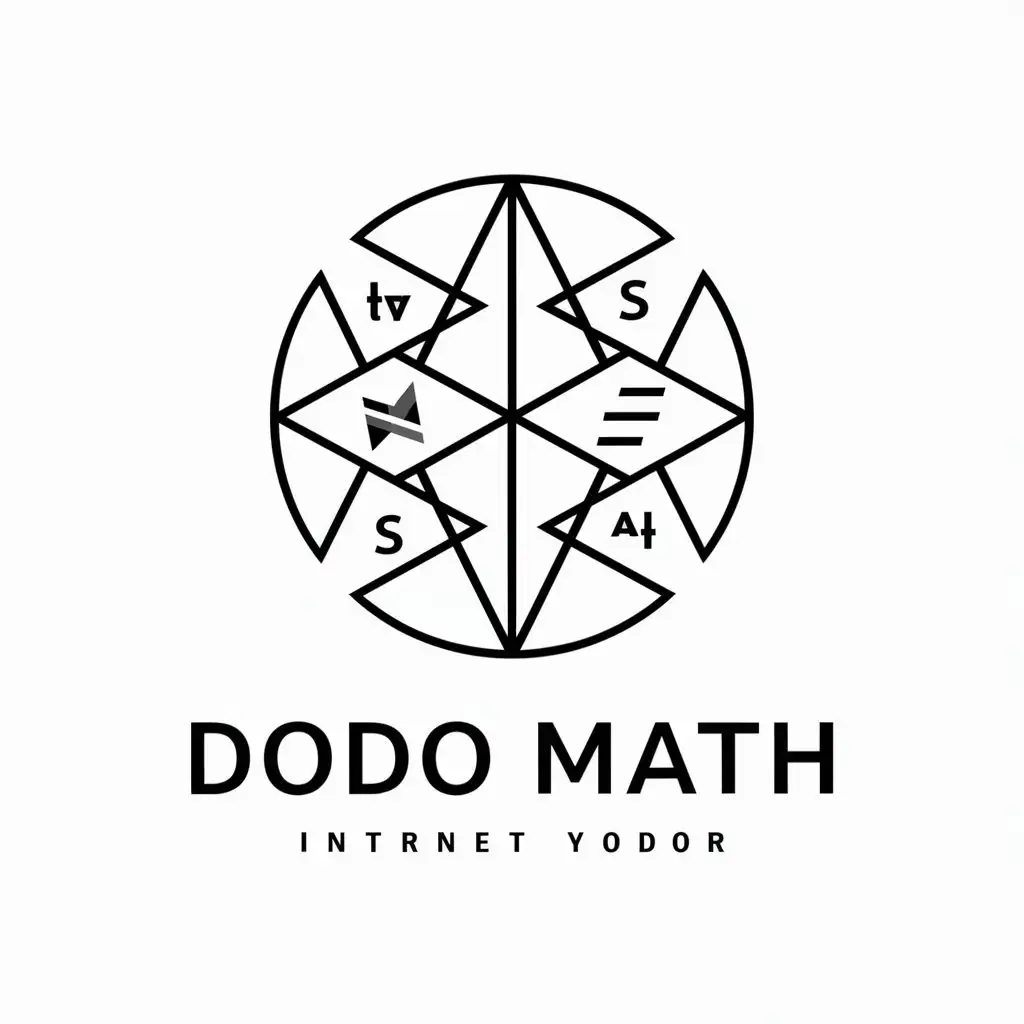 a vector logo design,with the text "dodo math", main symbol:Circle, geometric shape, mathematical symbols,complex,be used in Internet industry,clear background