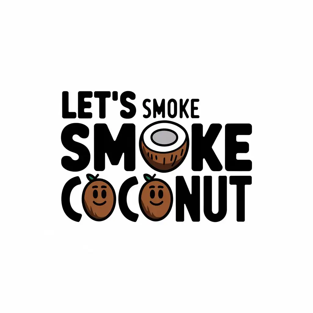 LOGO Design for Lets Smoke Some Coconut Vector Coconut Symbol for Retail Industry