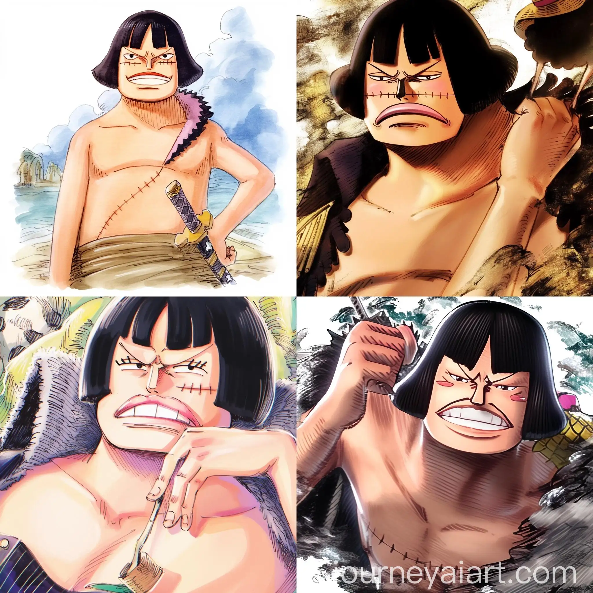 Watercolor-Manga-Character-in-Vintage-Style