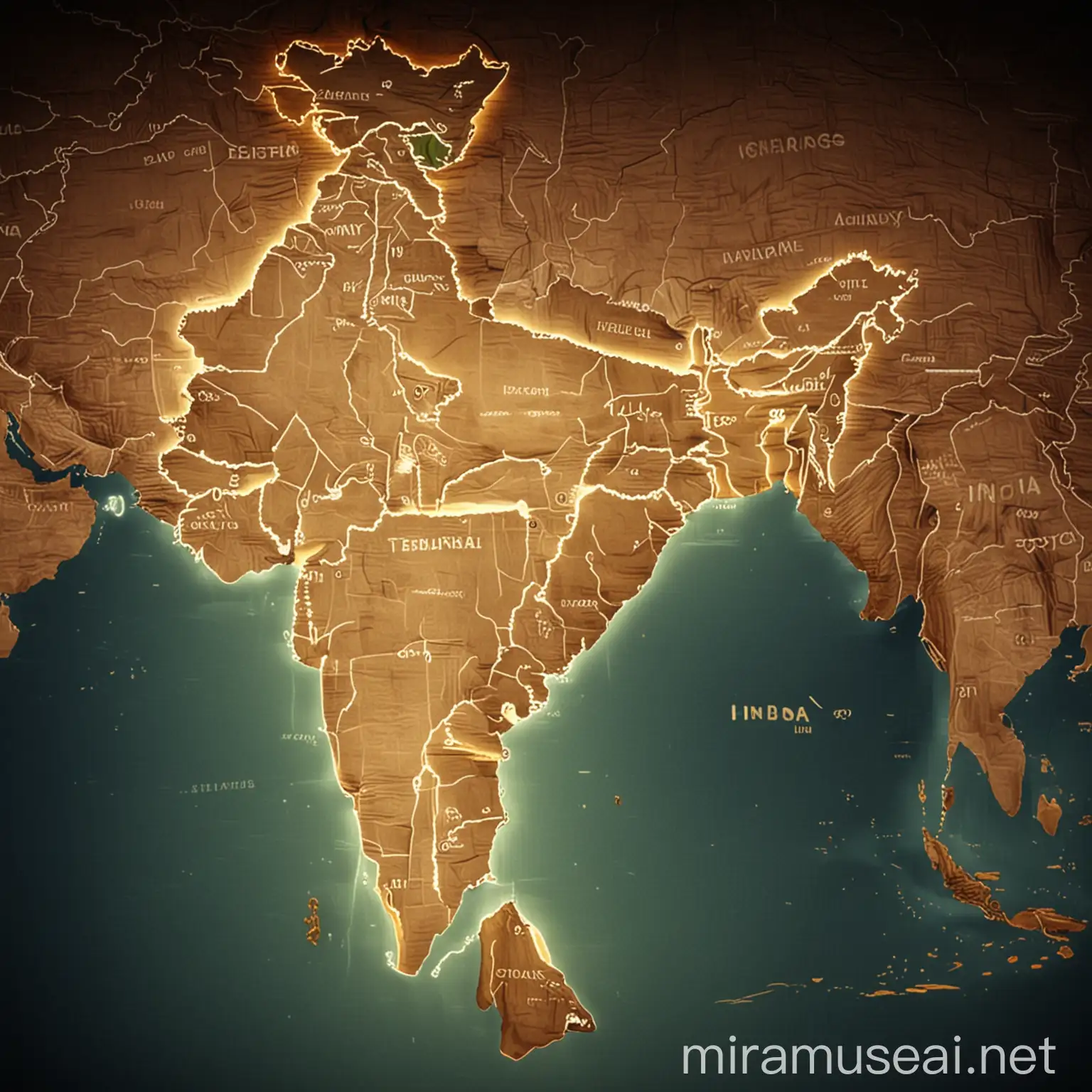 Animated Map of India Highlighting States with Glowing Effects