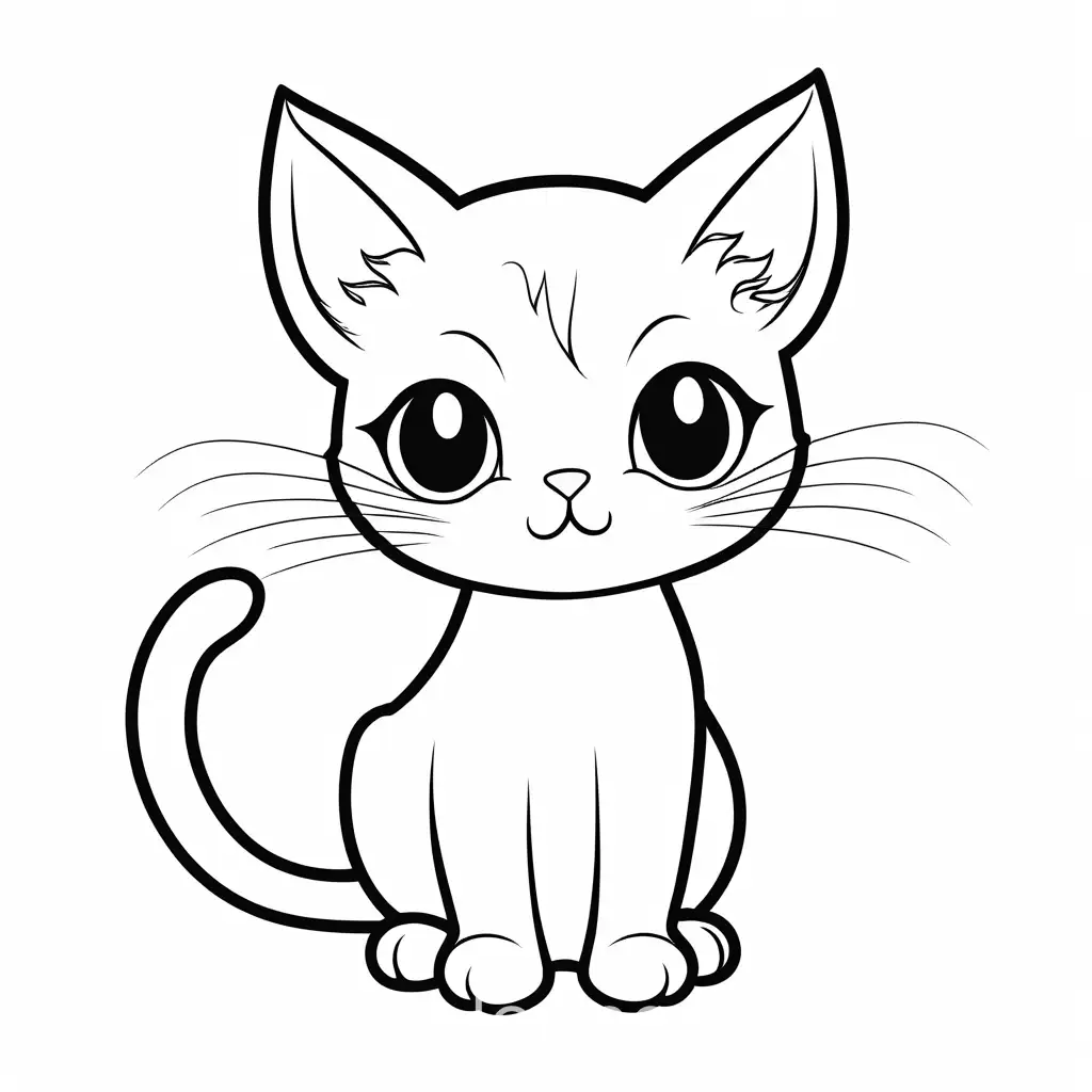 Simple-Coloring-Page-with-Cat-Outline-for-Kids