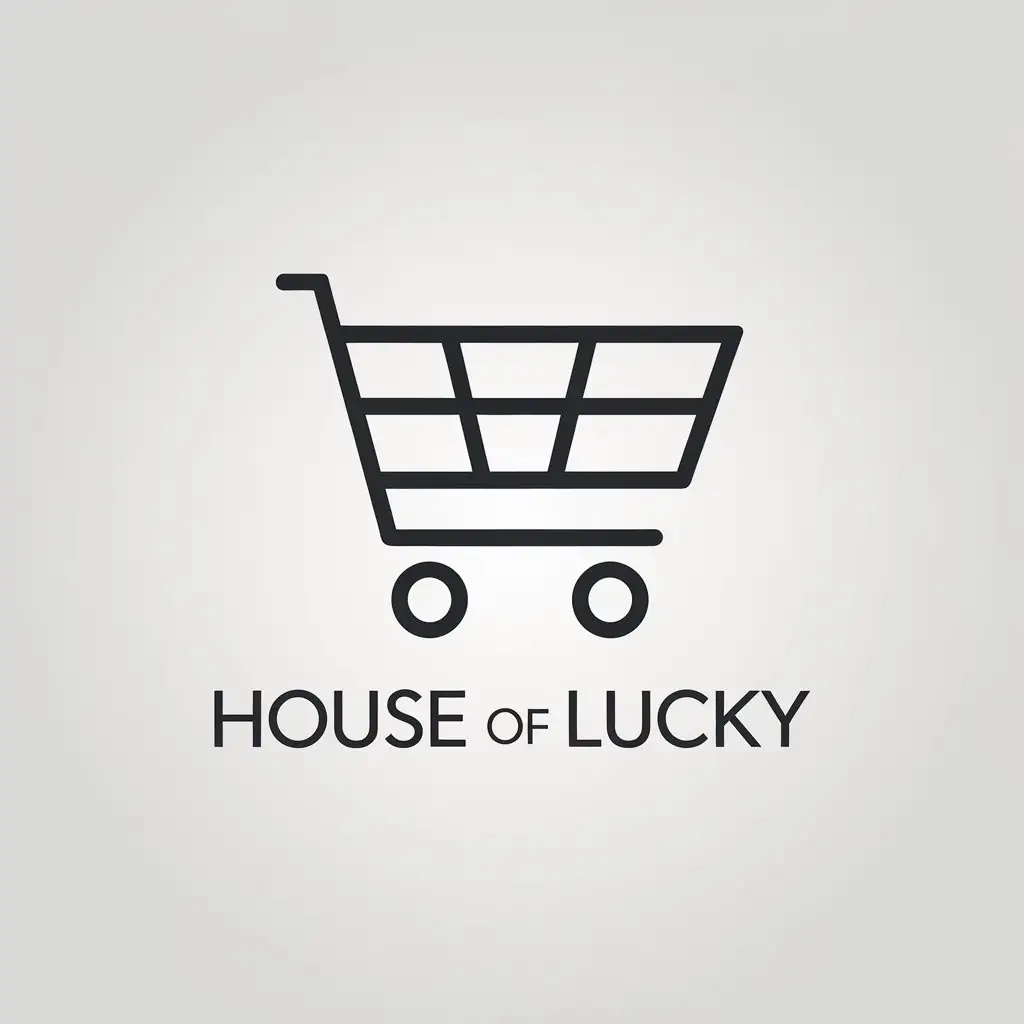 LOGO Design for House Of Lucky Minimalistic Cart Basket Theme with Clear Background