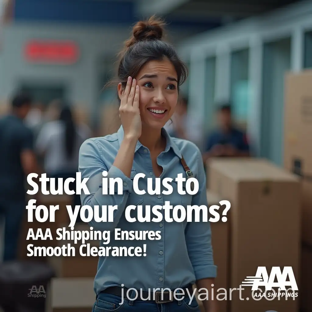 Frustrated-Customer-Tracking-Delayed-Package-at-Customs-Checkpoint