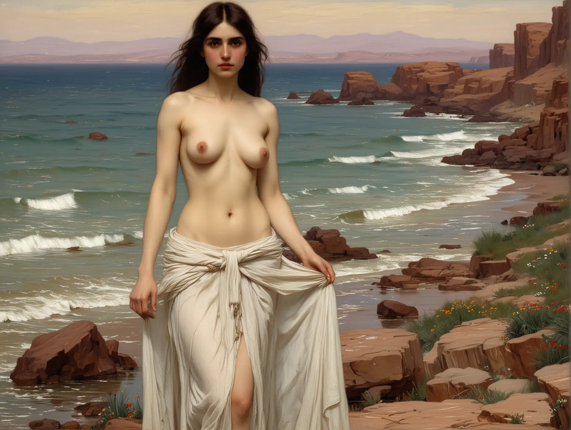 Arabian-Woman-in-Thin-Robe-by-John-William-Waterhouse