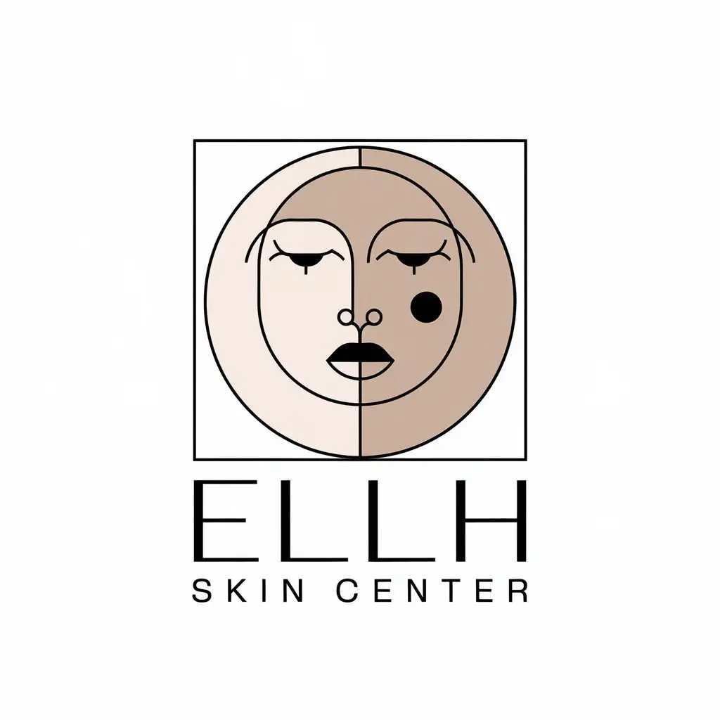 LOGO Design for Elh Skin Center Beige Black or Beige White with Modern Minimalist and Elegant Aesthetic