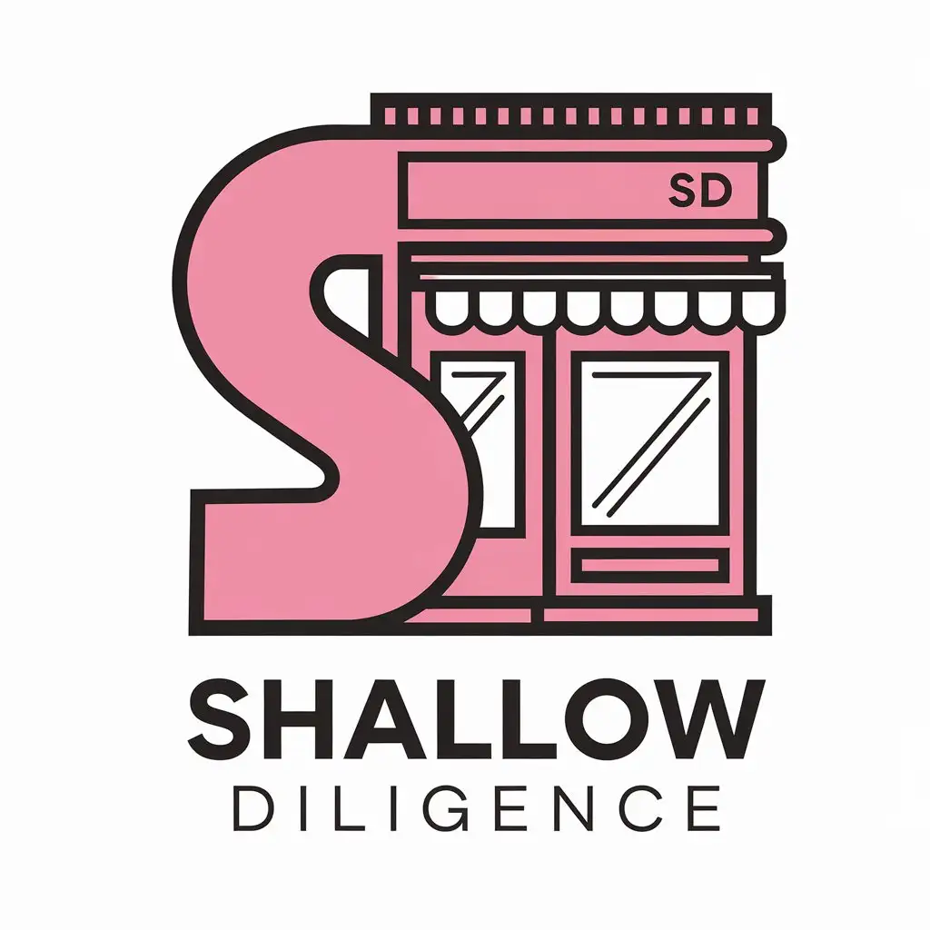 a vector logo design,with the text "Shallow Diligence", main symbol:SD pink department store,Moderate,be used in department store industry,clear background