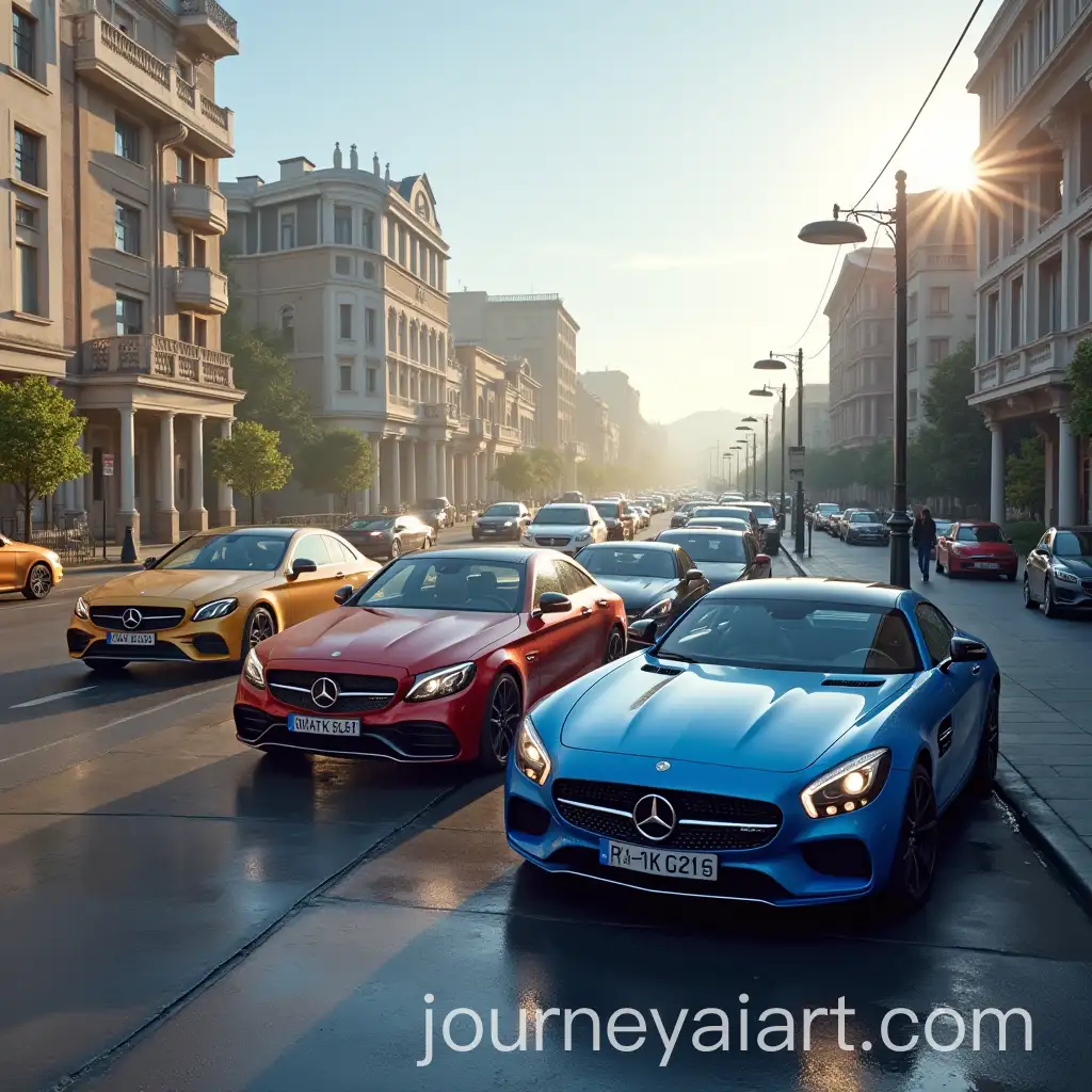 Fleet-of-Cars-Driving-Along-a-Wide-Open-Road