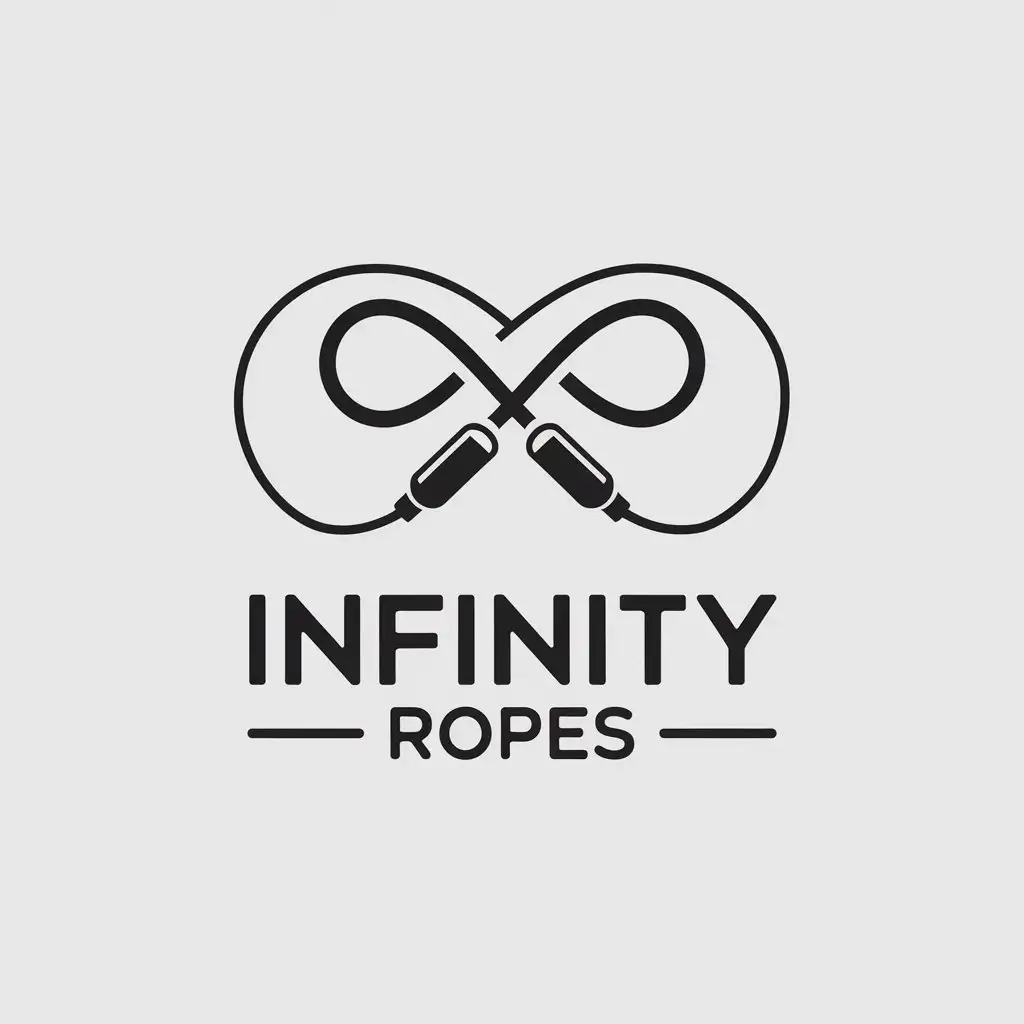 LOGO Design for Infinity Ropes Minimalistic Jump Rope Infinity Symbol for Sports Fitness