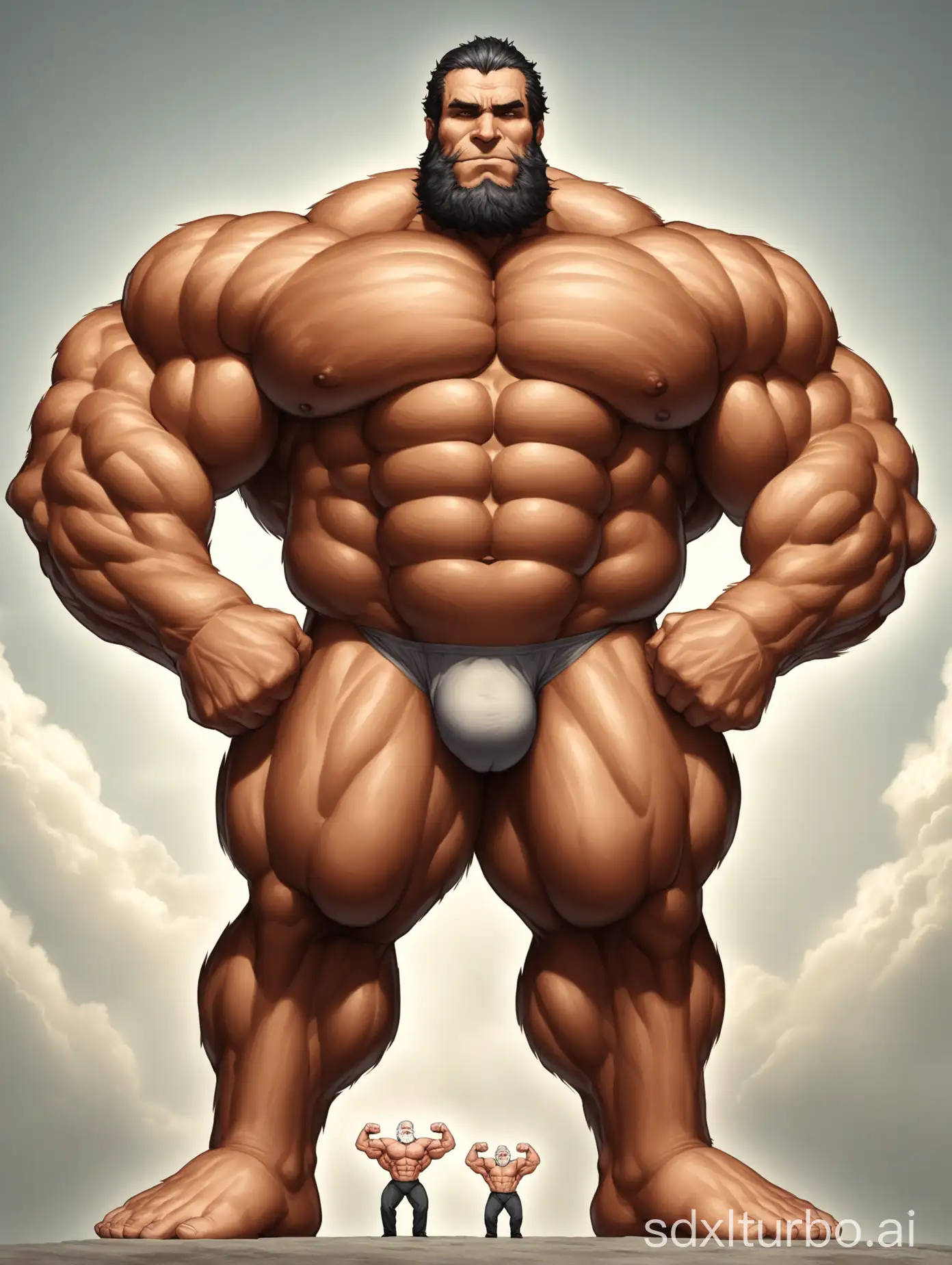 Imposing-Giant-Elderly-Man-Displaying-Muscular-Physique