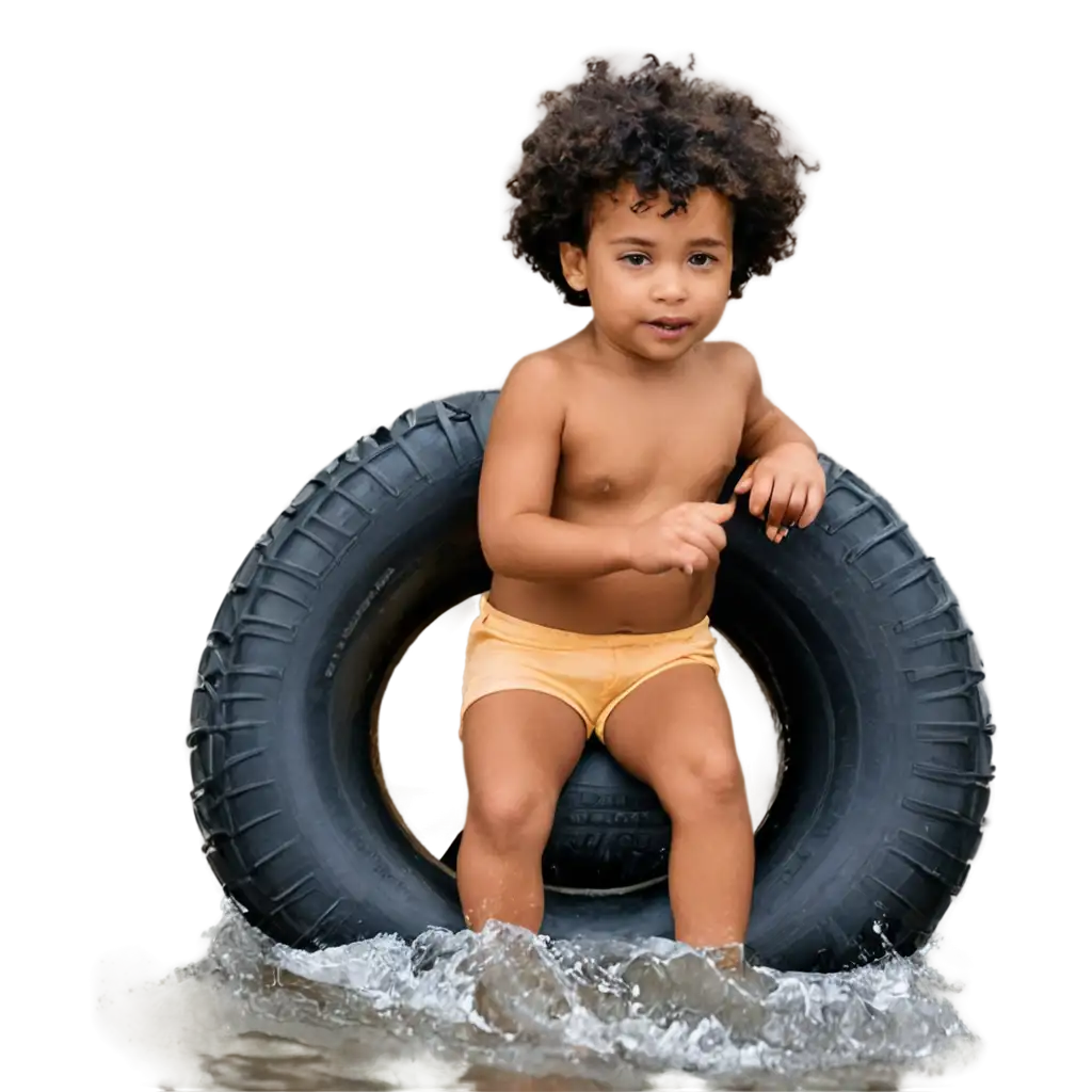 PNG-Image-of-Little-Mulatto-Boy-Floating-Down-the-River-in-a-Truck-Tire-Inner-Tube