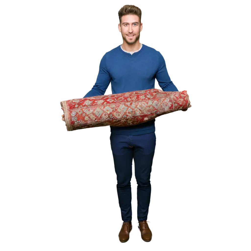 Attractive-Man-Holding-Carpets-PNG-HighQuality-Image-for-Various-Uses