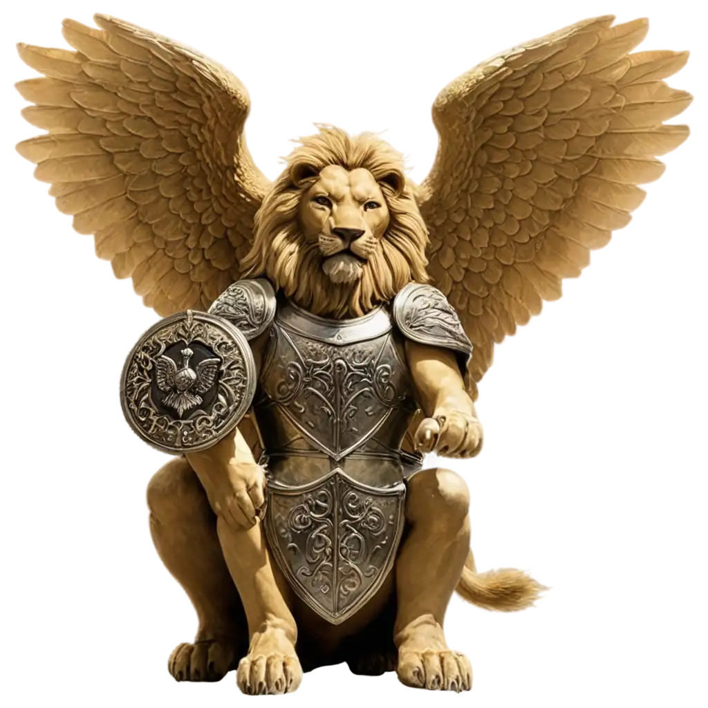 Majestic-Lion-in-Armor-Surrounded-by-Guardian-Angels-HighQuality-PNG-Image