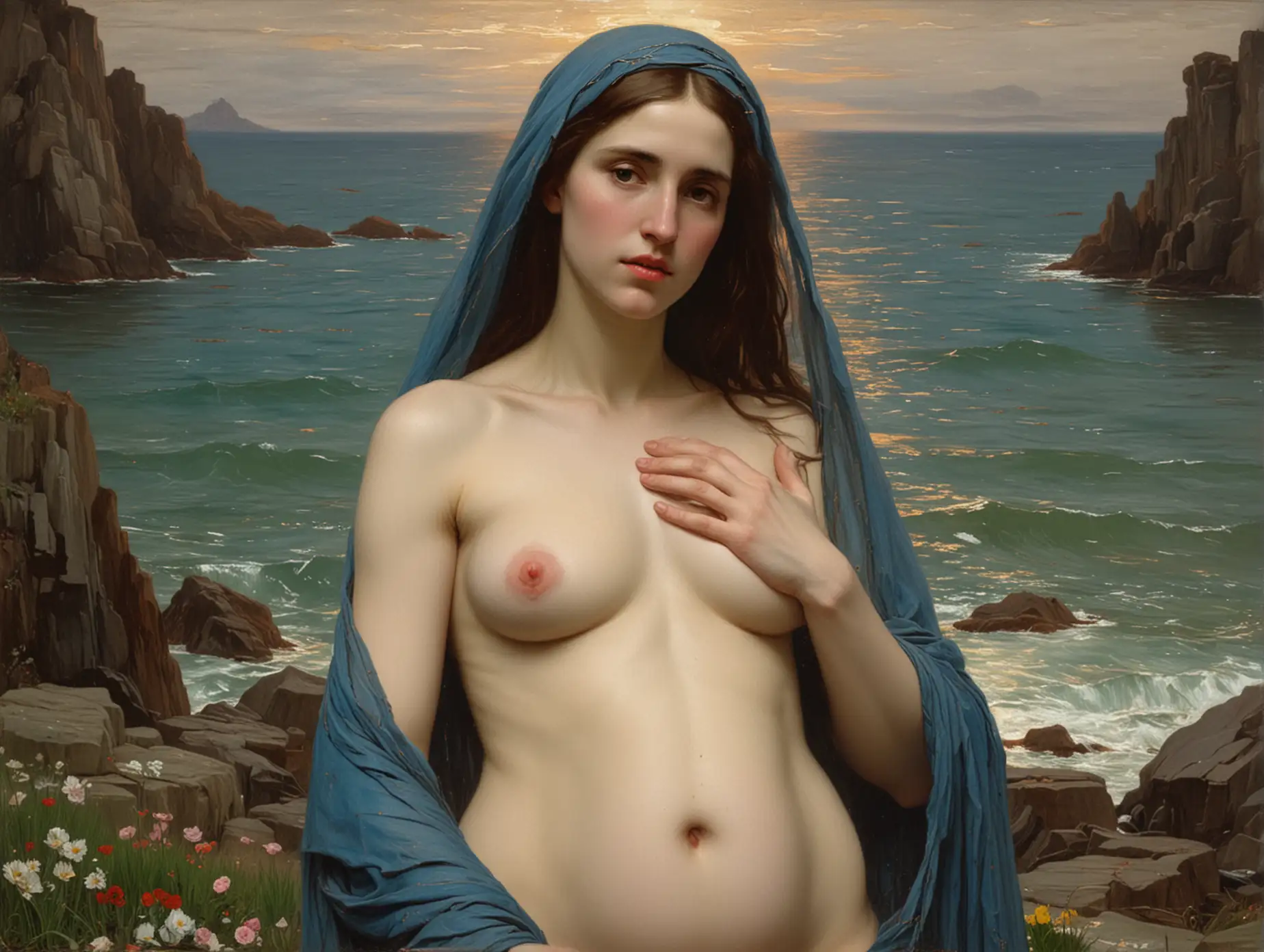 John-William-Waterhouse-Portrait-of-Pregnant-Virgin-Mary-Topless