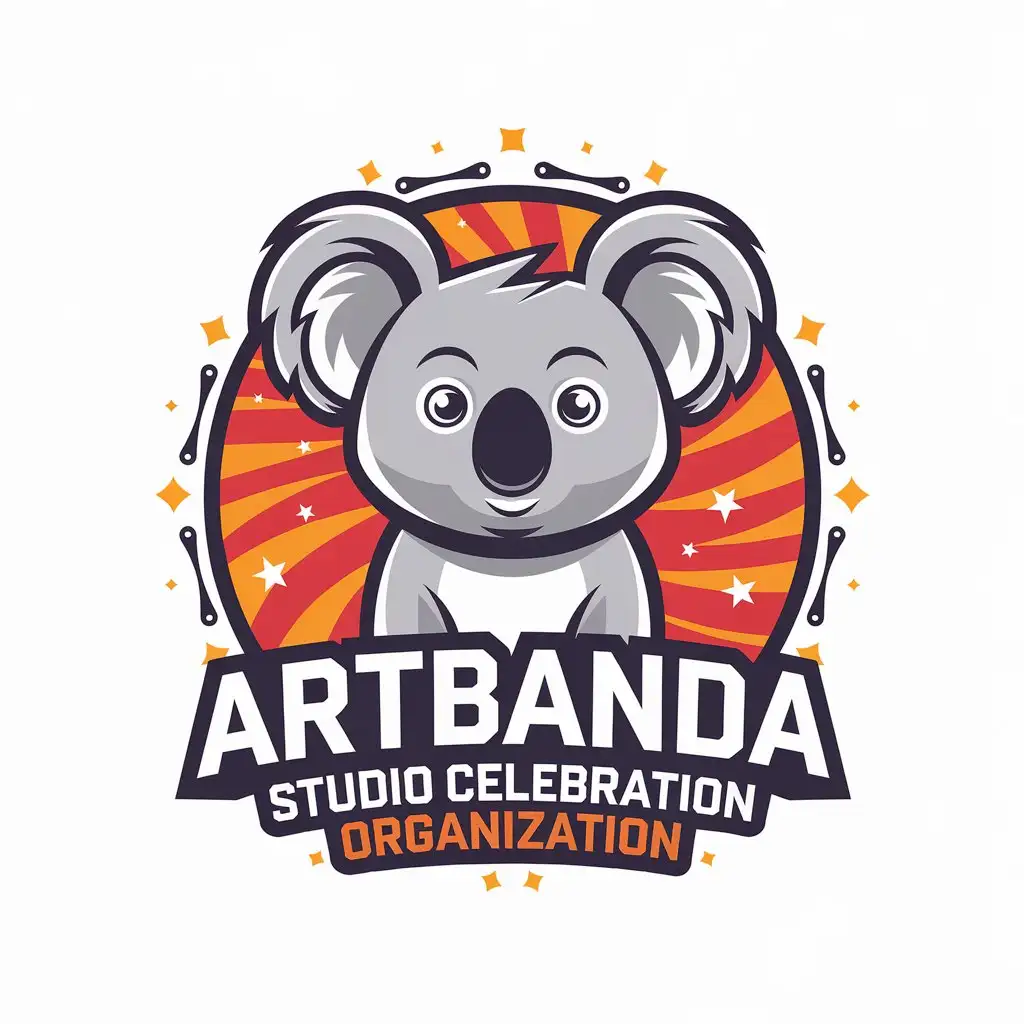 LOGO Design for ArtBANDA Vector Logo Featuring a Koala for a Celebration Organization in the Entertainment Industry