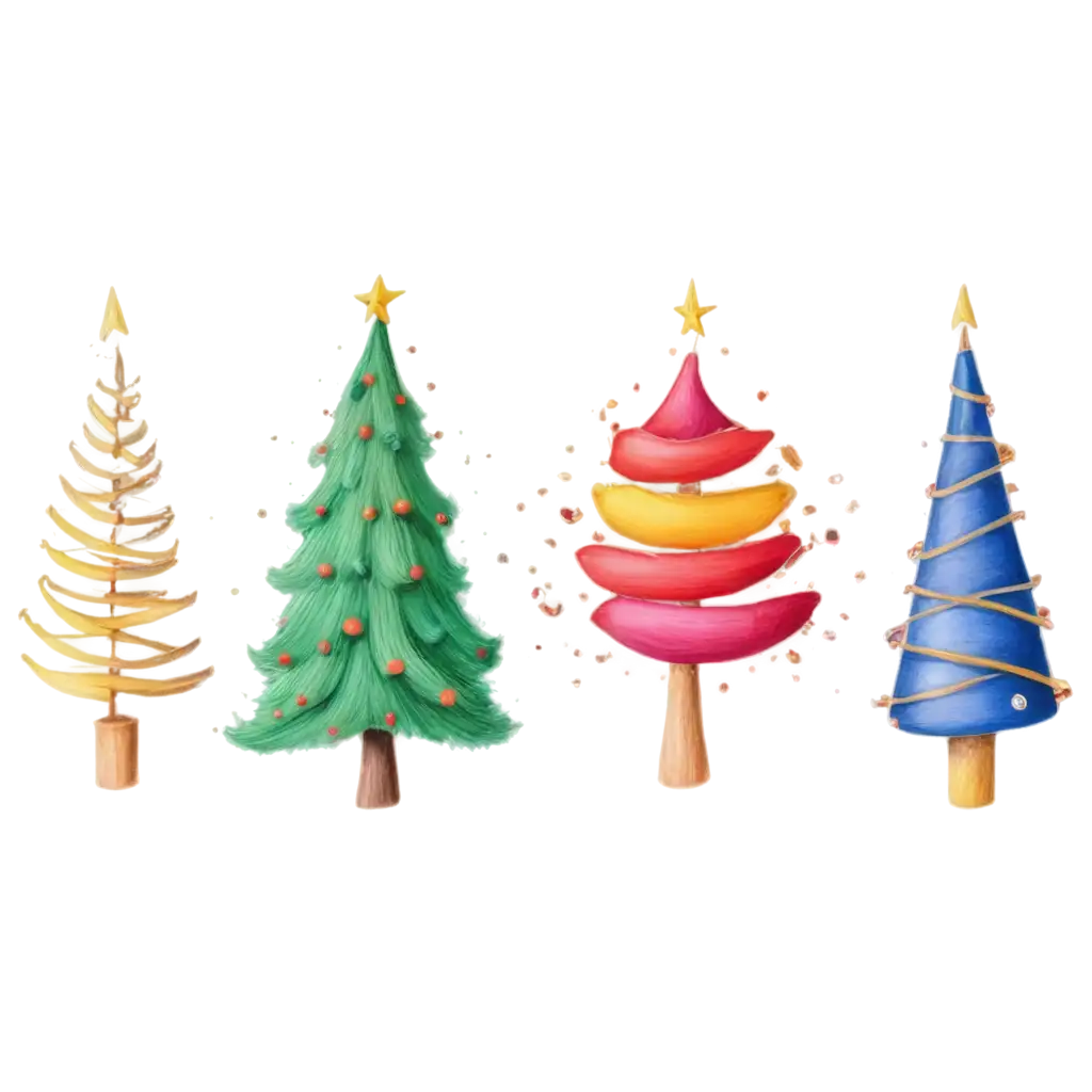 New-Years-Tree-with-Spinning-Toys-PNG-Handdrawn-with-Colored-Pencils-for-Festive-Celebrations