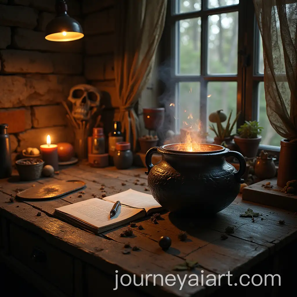 Witchs-Workspace-with-Cauldron