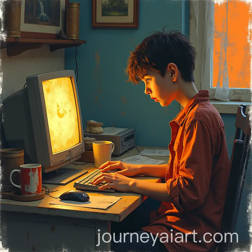 Teenager-in-Vivid-Acid-Palette-Portrait-at-Computer
