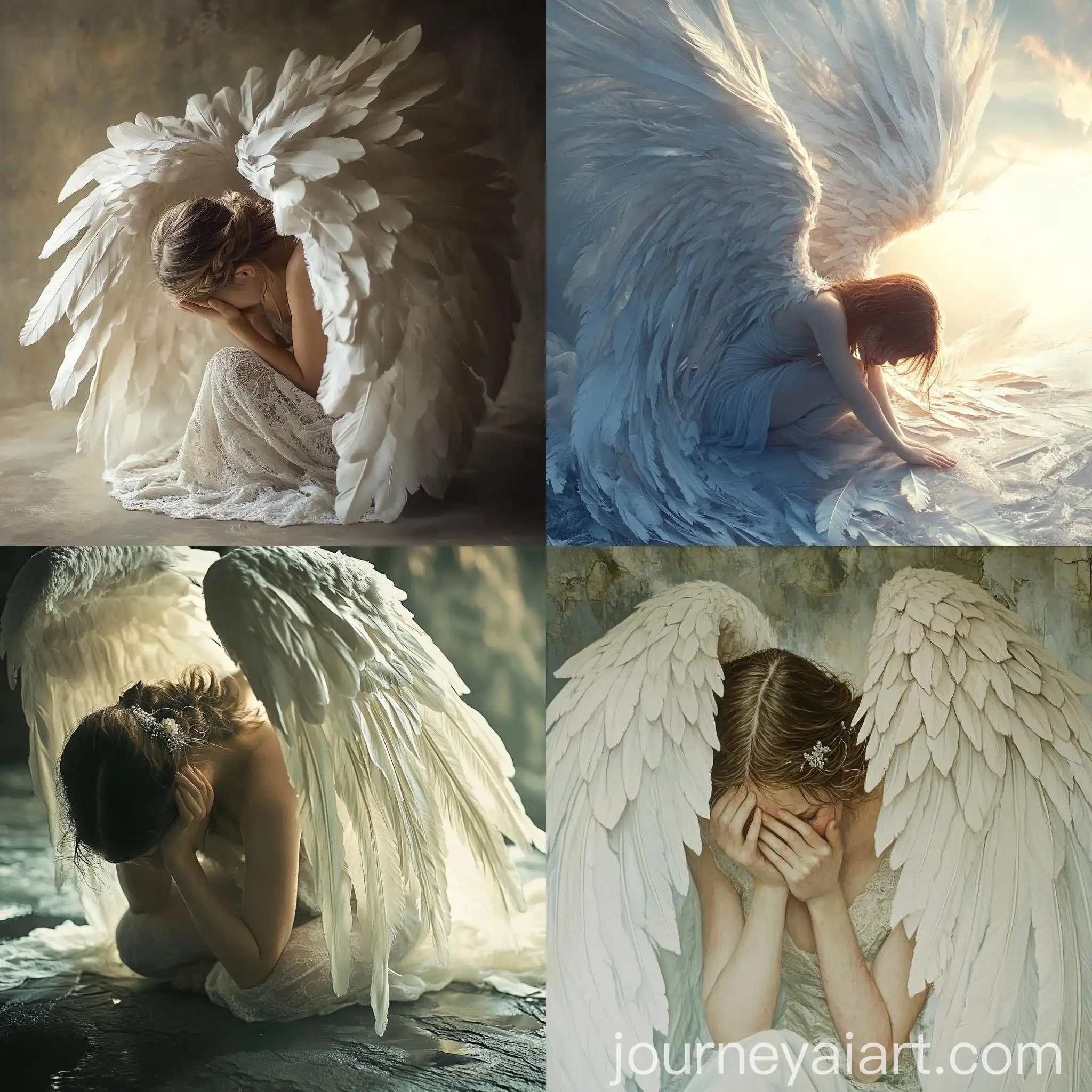 Girl-with-Angelic-Wings-Crying-in-Solitude