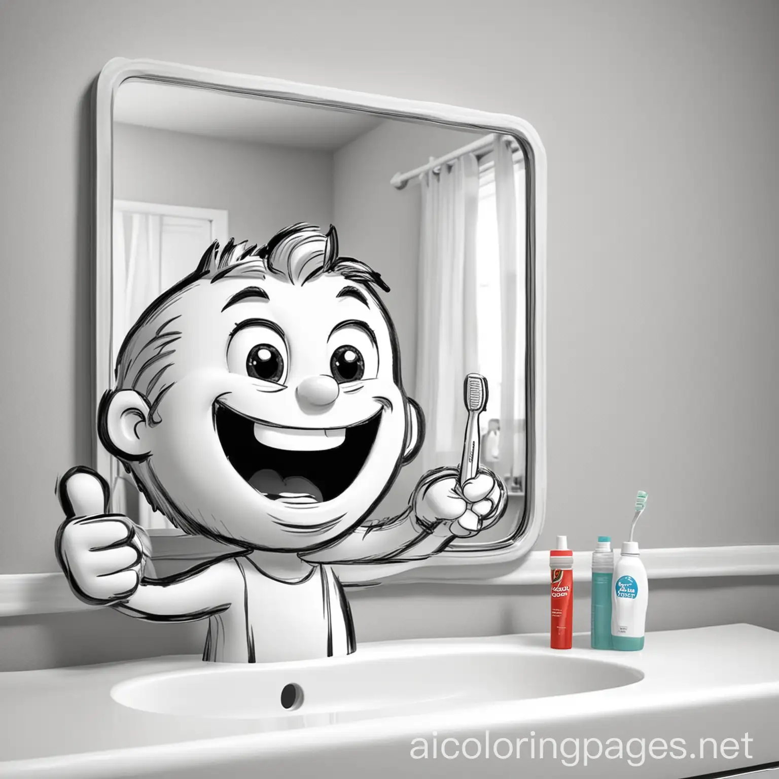 Child-Brushing-Teeth-with-Toothbrush-and-Friendly-Tooth-Mascot