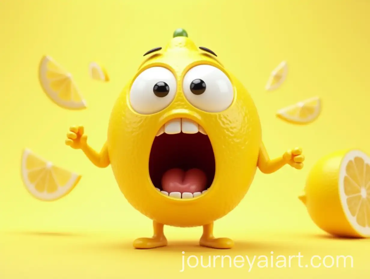 Playful-3D-Lemon-Mascot-with-Exaggerated-Cartoon-Features-and-Splashing-Lemon-Juice
