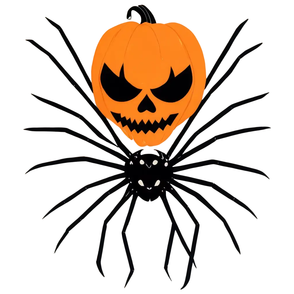 Vibrant-Cartoon-Pumpkin-Earl-with-Spider-Web-and-Skull-Perfect-PNG-for-Halloween-Celebrations