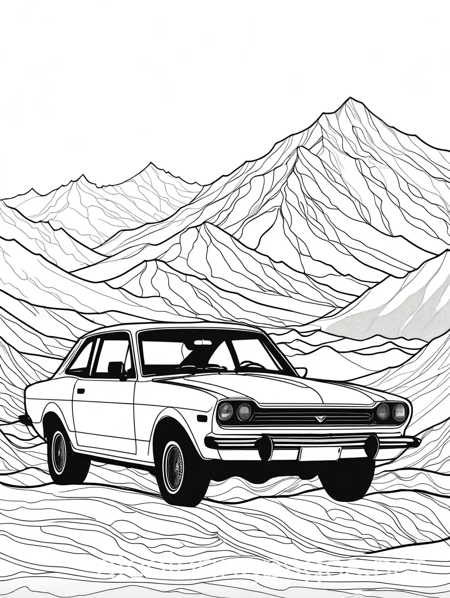 Desert-Car-with-Mountain-Background-Coloring-Page