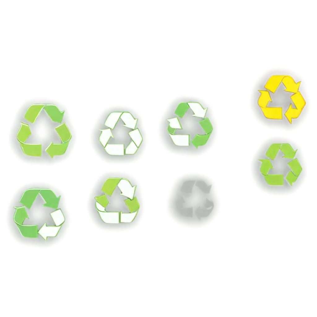 Create a set of icons that represent sustainability and eco-conscious choices. Think of recycling bins, green energy symbols, plant-based food, reusable bags, and eco-friendly homes. These icons should convey a sense of responsibility and care for the planet.