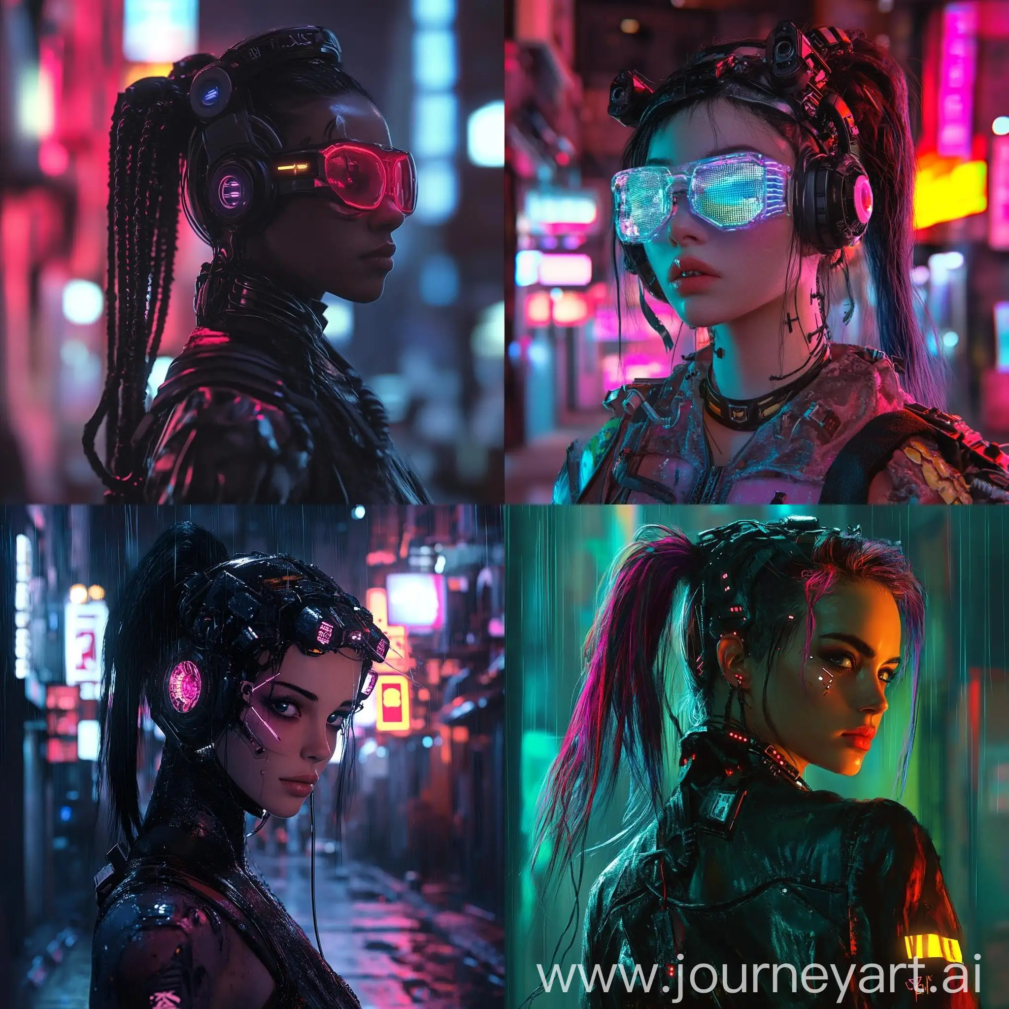 Cyberpunk-Woman-in-Futuristic-Cityscape