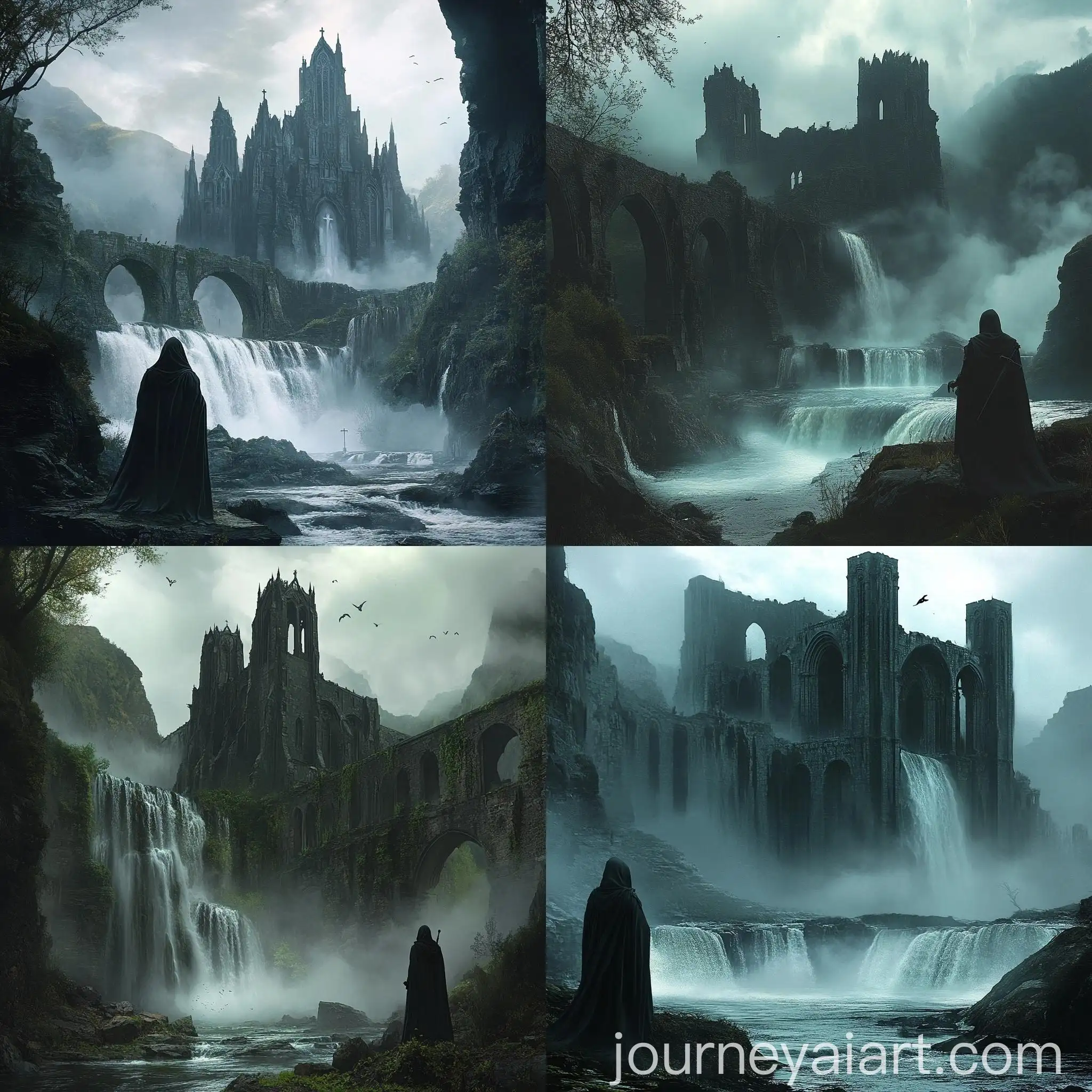 Gothic-Abbey-Ruins-and-Dark-Knight-in-Mysterious-Atmosphere