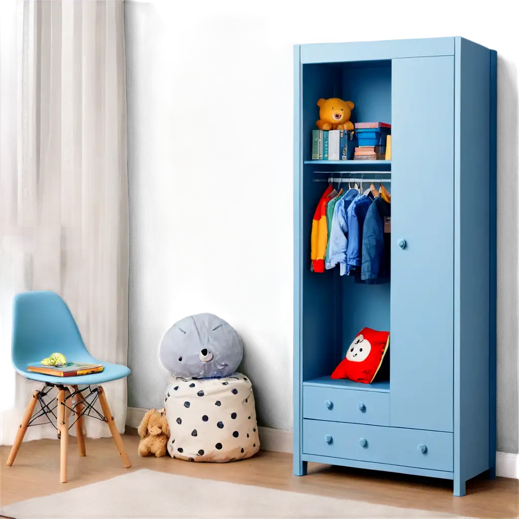 Childrens-Blue-Wardrobe-with-Books-PNG-Image-Explore-the-Charm-of-a-Literary-Haven