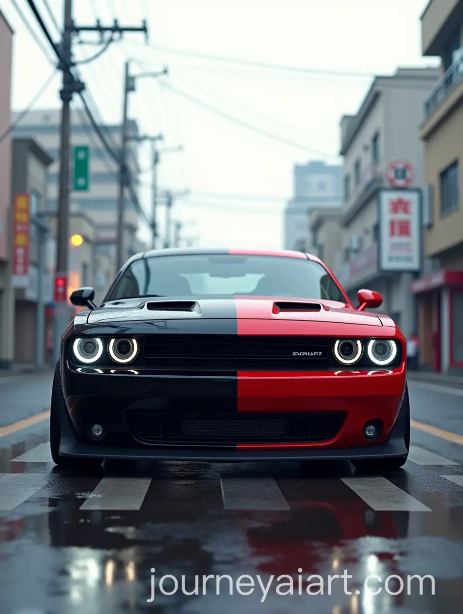 Photorealistic-AnimeInspired-Dodge-Challenger-in-Urban-Cityscape