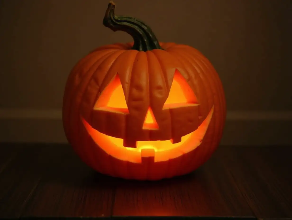 Carved jack-o-lantern