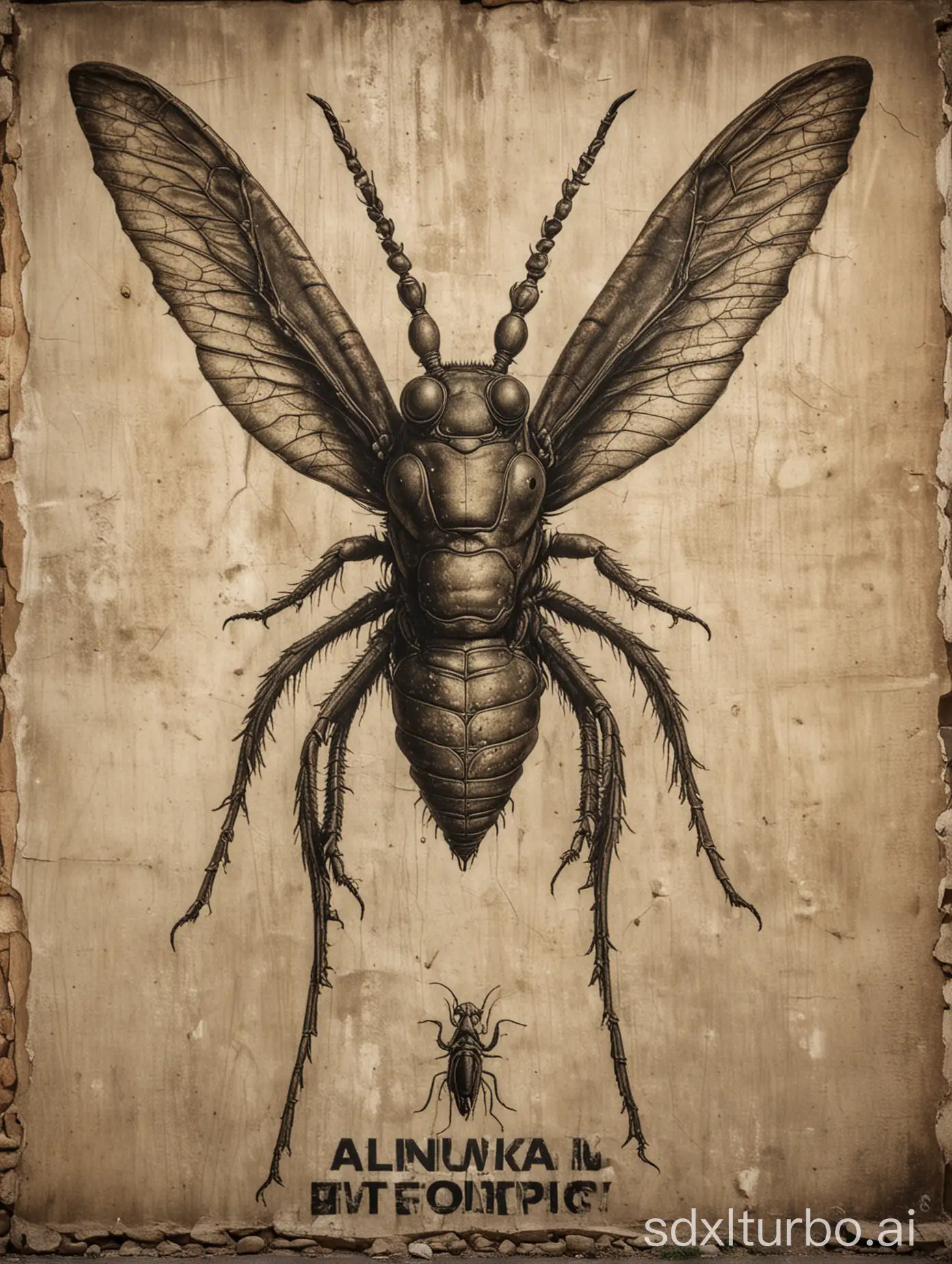 Vintage-Wall-Poster-Featuring-Alien-Insect-Art