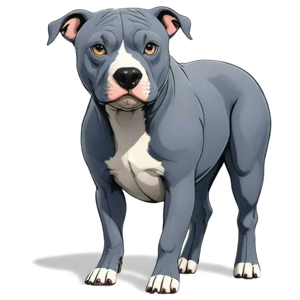 Big-Blue-Nose-Pittbull-with-Grey-Coat-Full-Body-PNG-in-Comic-Book-Style-HighQuality-Image-for-Various-Uses