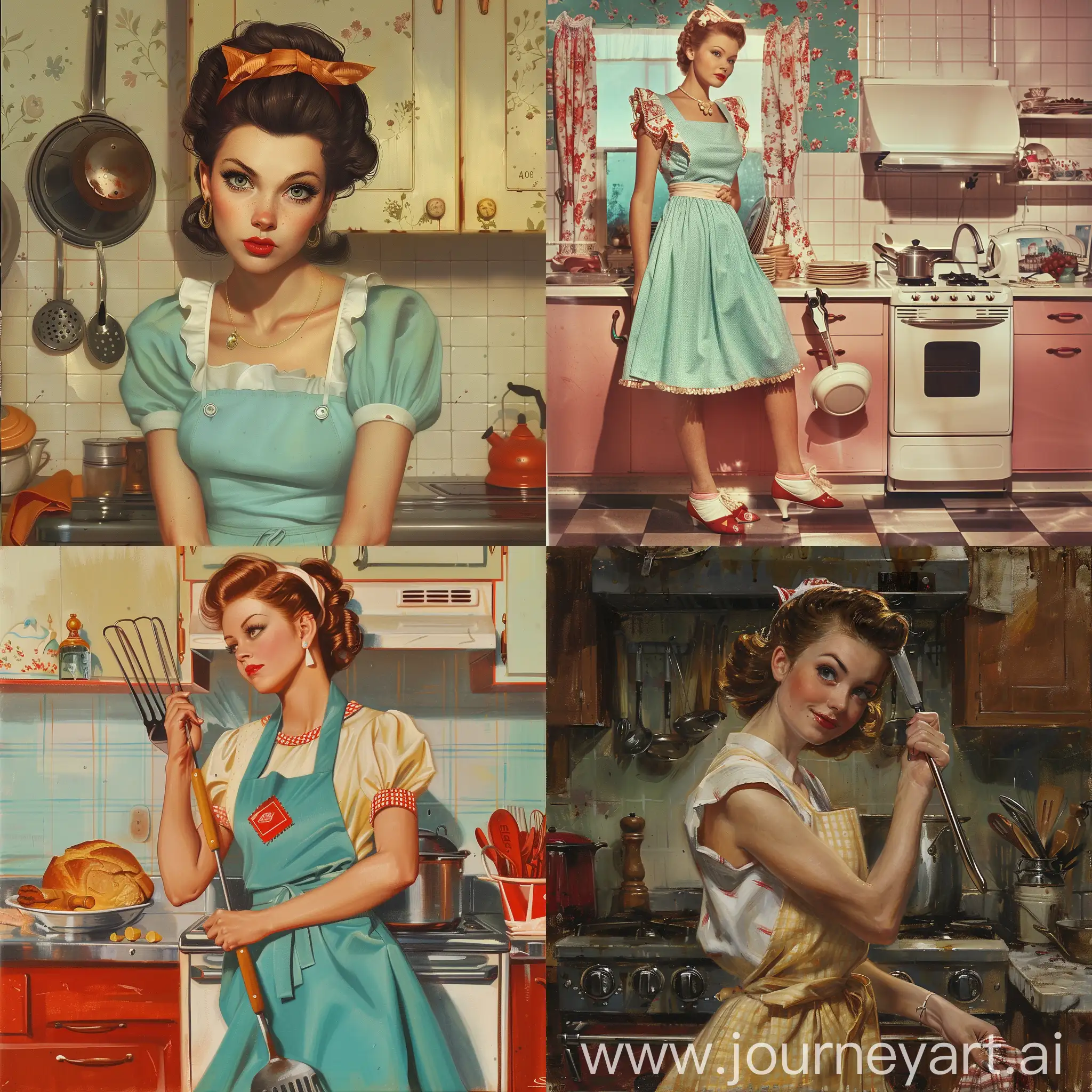 Housewife-Decorating-Interior-with-Vintage-Style