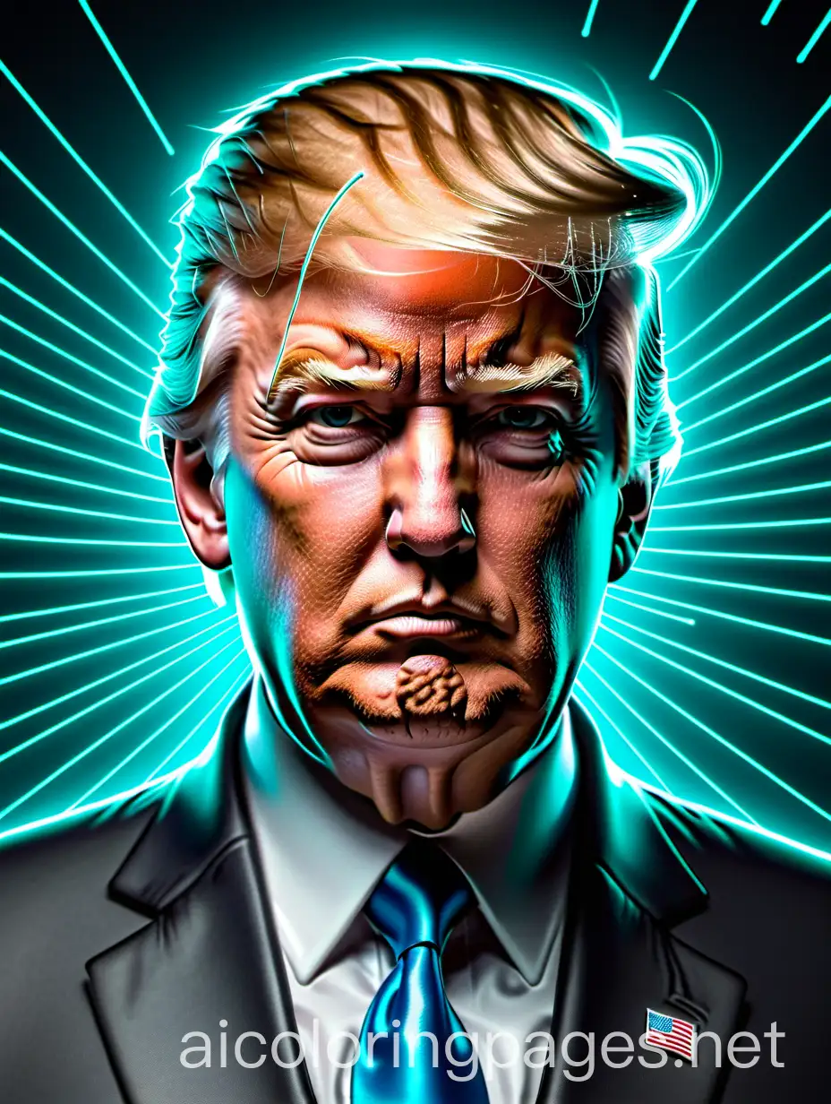 Realistic-Cyberpunk-Style-Coloring-Page-of-Donald-Trump