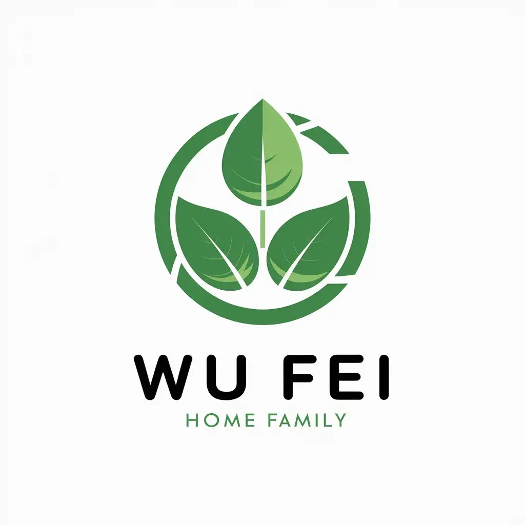 LOGO-Design-for-Wu-Fei-Green-EcoFriendly-Concept-for-Home-and-Family